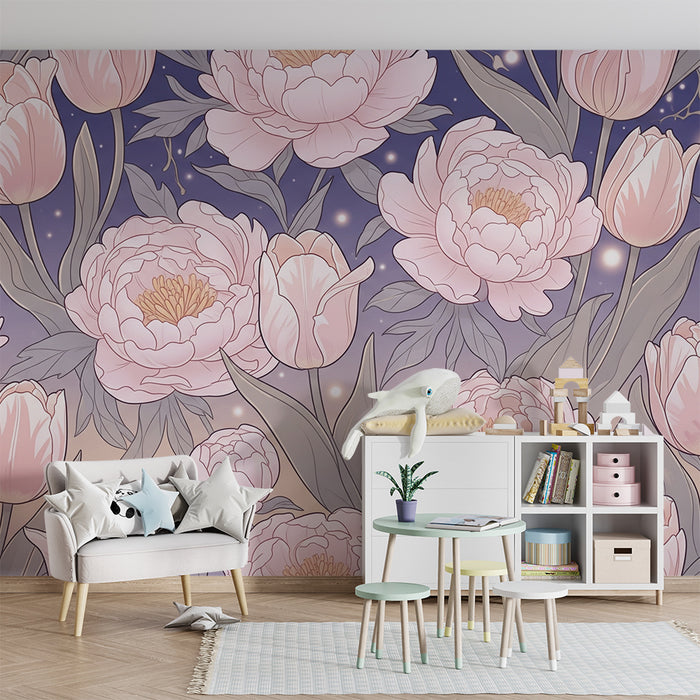 Papier de parede bébi szoba | Finom virágok és virágálom