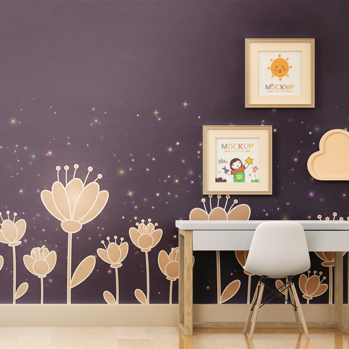 Paberi tapeet beebitoa | Õrnad lilled tähtede all