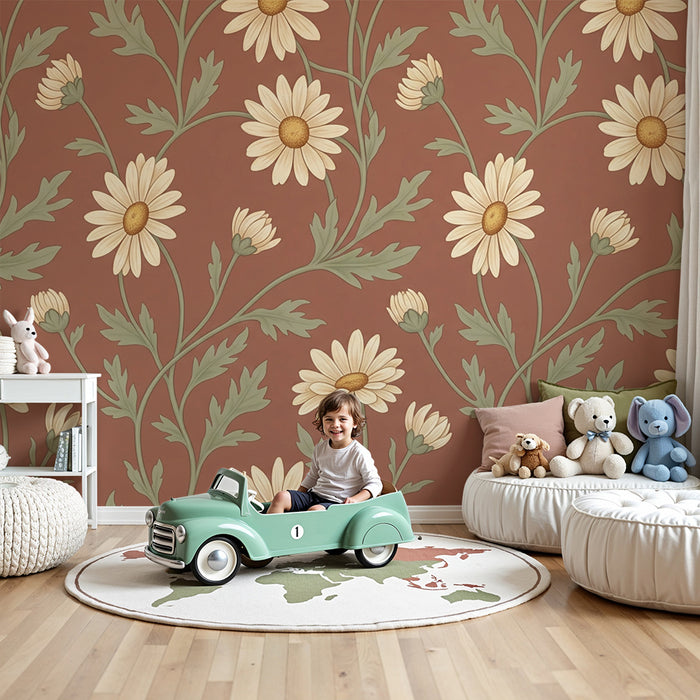 Nursery room wallpaper | Wildflowers and pastel sweetness