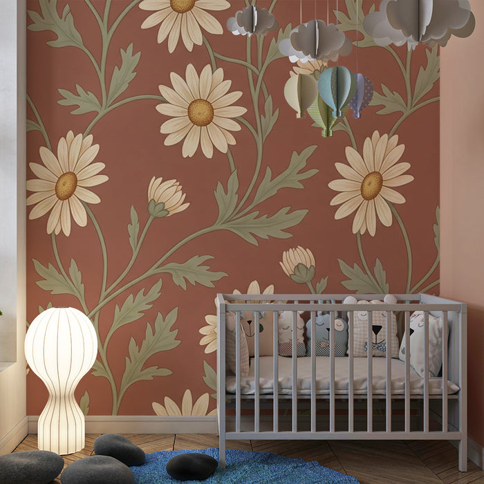 Nursery room wallpaper | Wildflowers and pastel sweetness