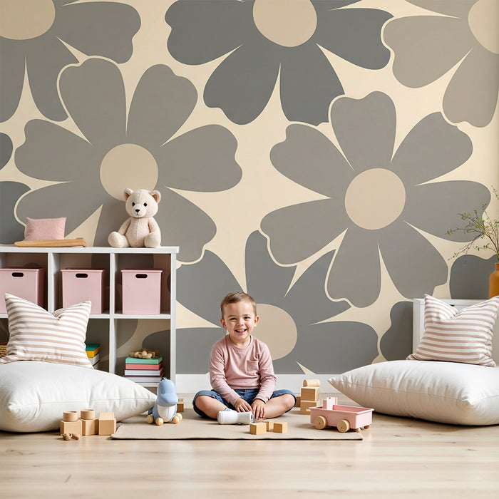 Nursery room wallpaper | Soft and soothing flowers