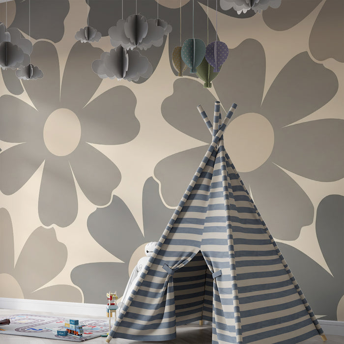 Nursery room wallpaper | Soft and soothing flowers