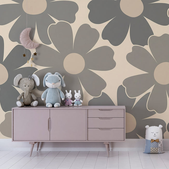 Nursery room wallpaper | Soft and soothing flowers