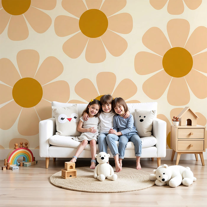 Papier peint chambre bébé | Fleurs douces et couleurs pastel pour une ambiance chaleureuse