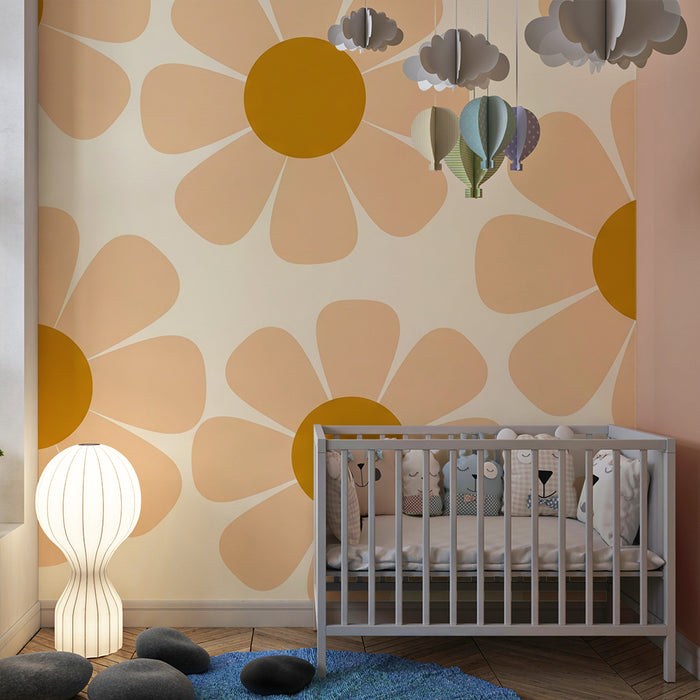 Papier peint chambre bébé | Fleurs douces et couleurs pastel pour une ambiance chaleureuse