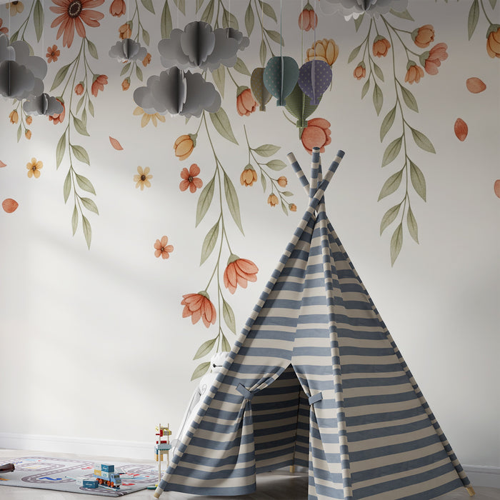 Paberi tapeet beebitoa jaoks | Päikeseõied ja lehed heledal taustal