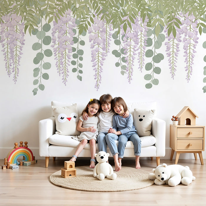 Paberi tapeet beebi tuba | Rippuvad lillad lilled