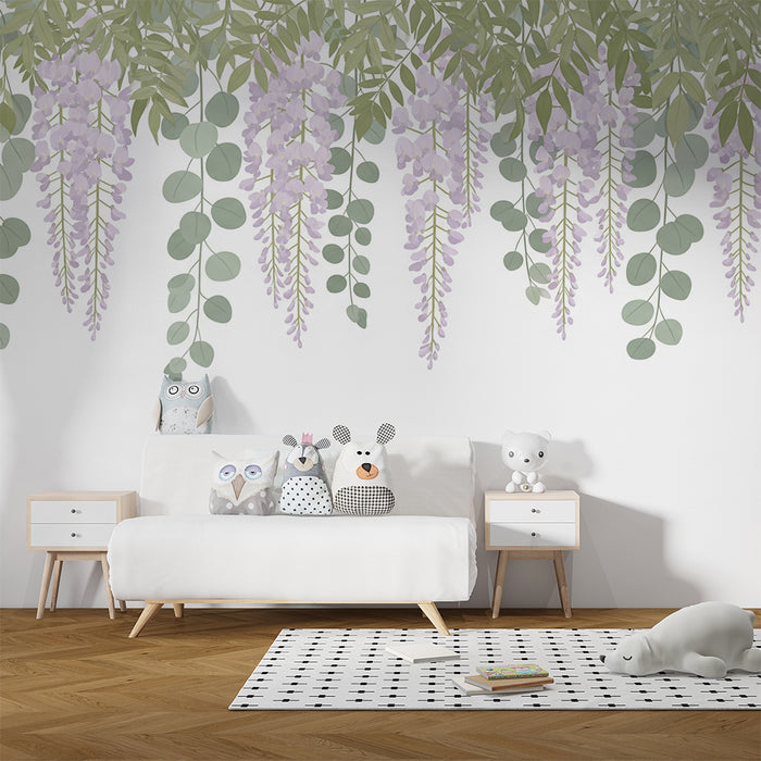 Paberi tapeet beebi tuba | Rippuvad lillad lilled