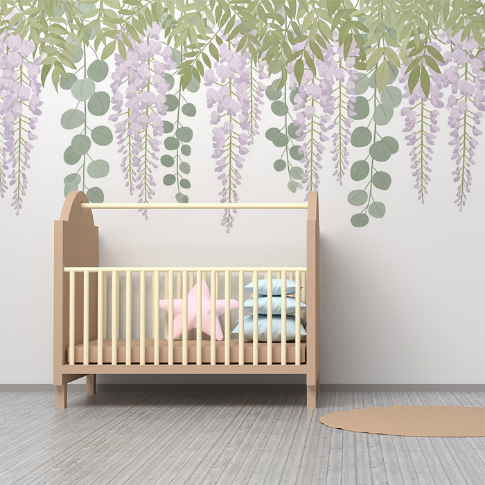 Paberi tapeet beebi tuba | Rippuvad lillad lilled