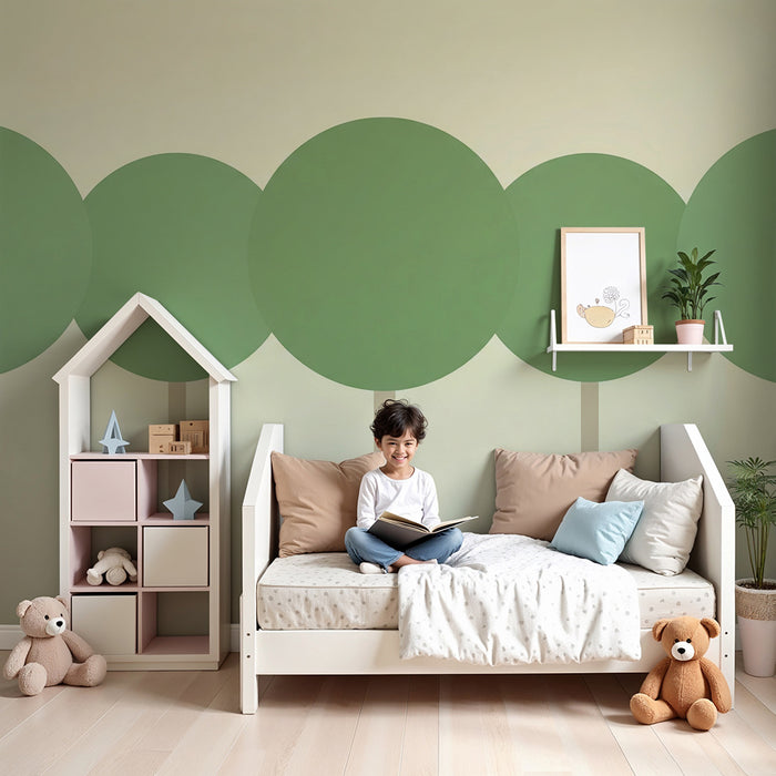 Tapet pentru cameră de copii | Pădure de cireși stilizați