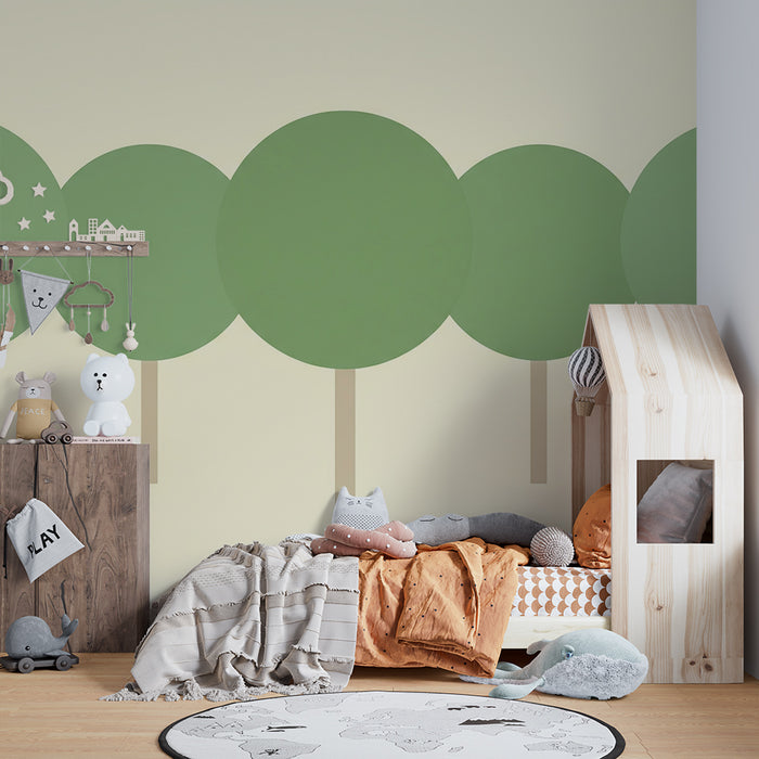 Tapet pentru cameră de copii | Pădure de cireși stilizați