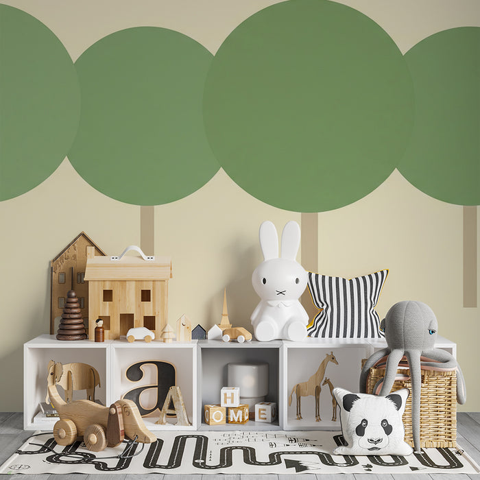 Tapet pentru cameră de copii | Pădure de cireși stilizați