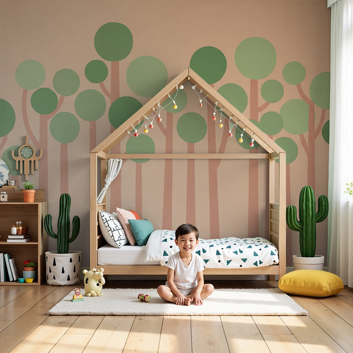 Tapet pentru cameră de copii | Pădure blândă și liniștitoare