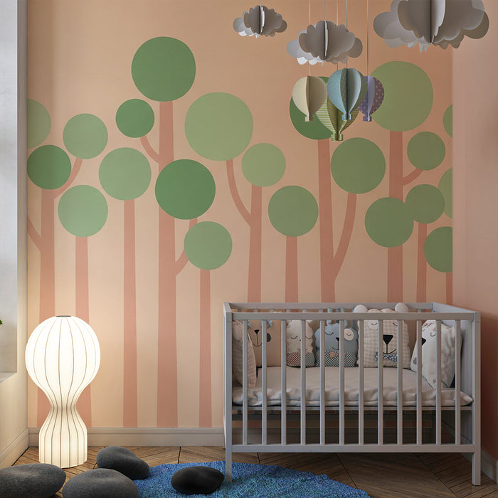 Tapet pentru cameră de copii | Pădure blândă și liniștitoare