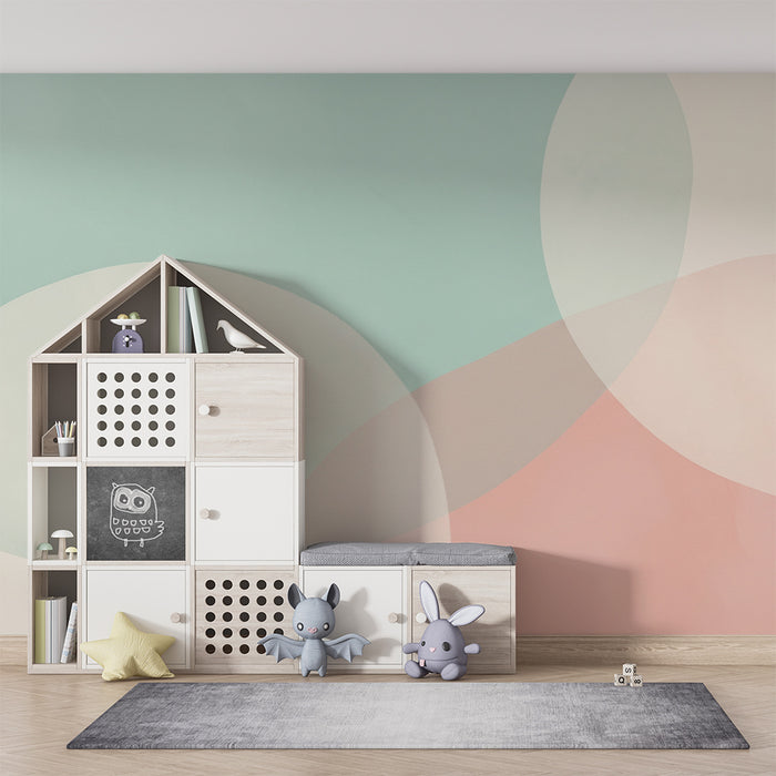 Babykamerbehang | Abstracte pastelvormen voor een zachte sfeer