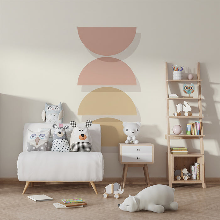 Barntapet | Mjuka geometriska former i pastellfärger