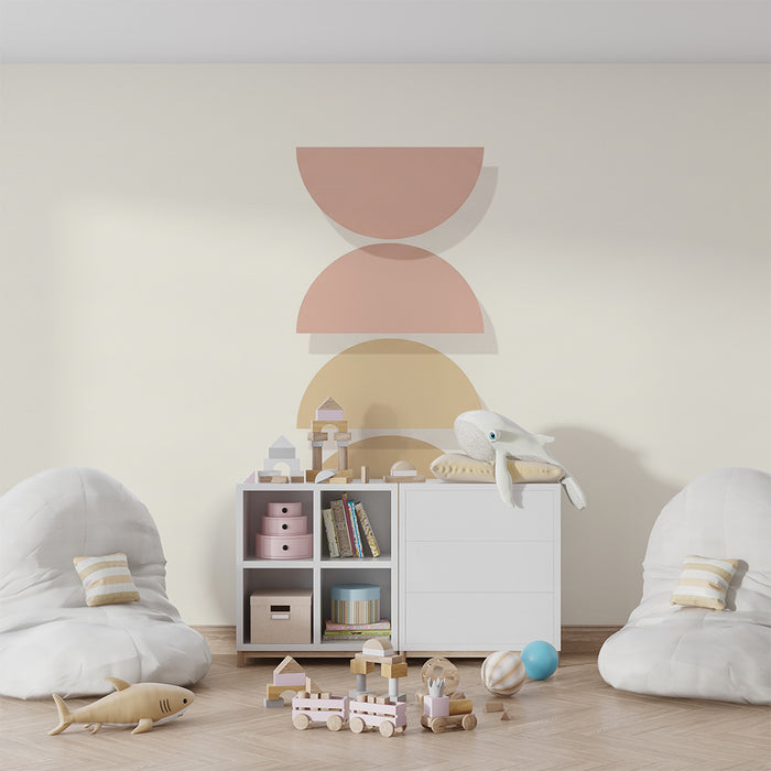 Barntapet | Mjuka geometriska former i pastellfärger