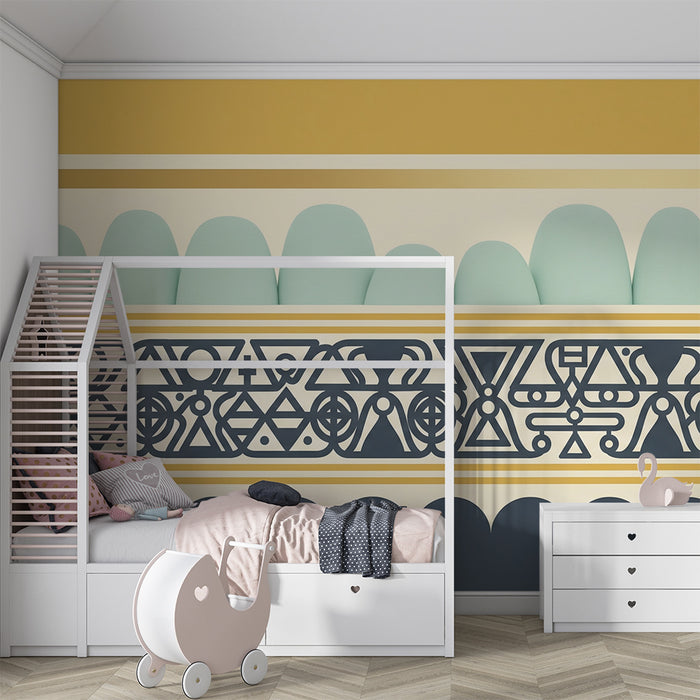 Babykamer behang | Zachte, kleurrijke geometrische vormen voor een rustgevende sfeer
