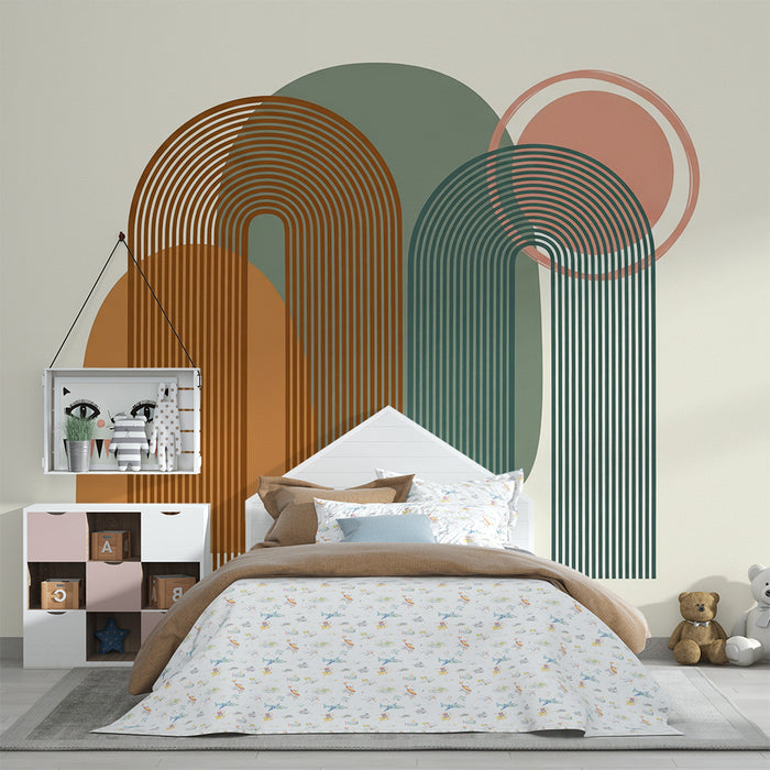 Papel de parede quarto bebê | Съвременни геометрични форми в нежни цветове