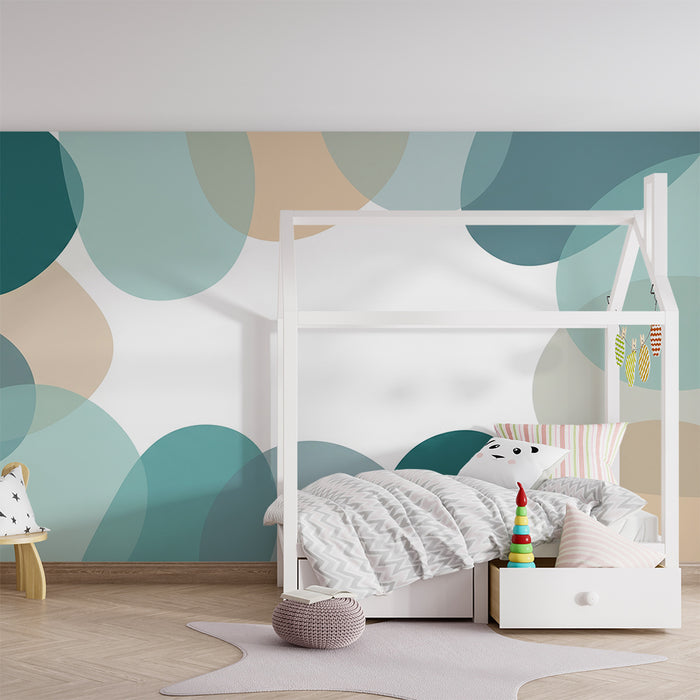 Papel pintado para habitación infantil | Formas orgánicas suaves en tonos pastel