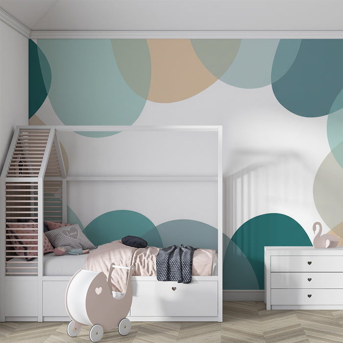 Papel pintado para habitación infantil | Formas orgánicas suaves en tonos pastel