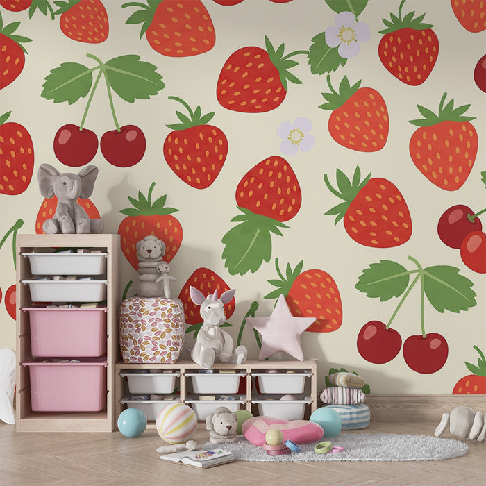 Barntapet | Jordgubbar och körsbär