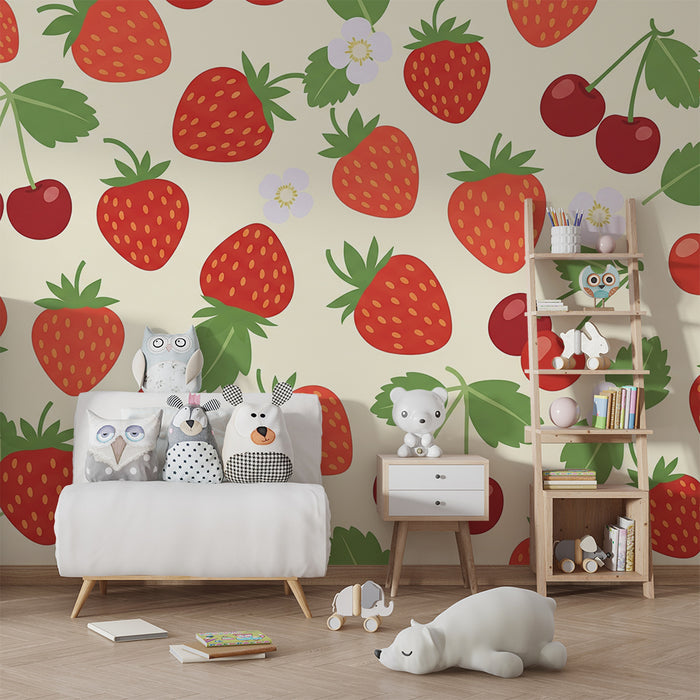 Barntapet | Jordgubbar och körsbär