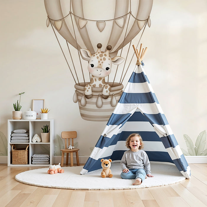 Papier de parede izba pre bábätko | Žirafa vo vzducholodi