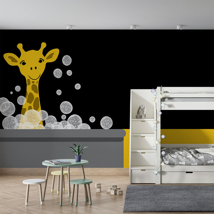 Barntapet | Glatt giraff i en bubbelbad