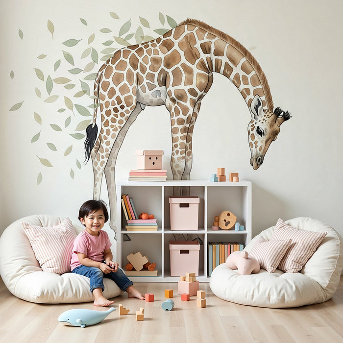 Lastenhuoneen tapetti | Majesteettinen kirahvi rauhoittavassa ympäristössä