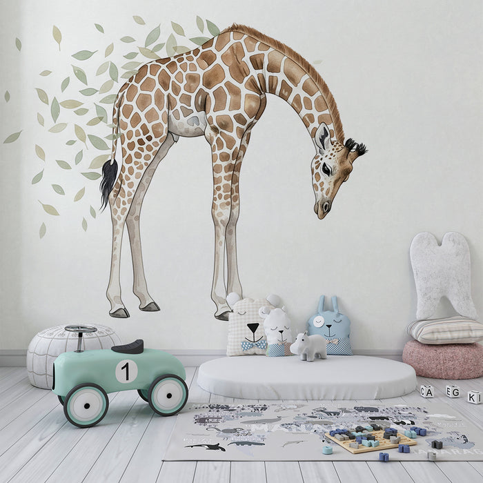 Lastenhuoneen tapetti | Majesteettinen kirahvi rauhoittavassa ympäristössä