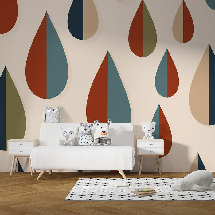 Papel pintado para habitación infantil | Gotas bicolores