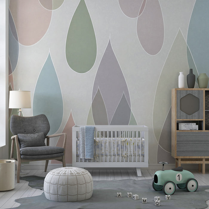 Barntapet | Färgglada droppar i pastell på mjuk bakgrund