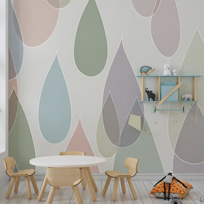 Barntapet | Färgglada droppar i pastell på mjuk bakgrund
