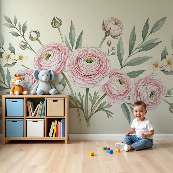 Papel de parede quarto bebê | veliki buket cvijeća