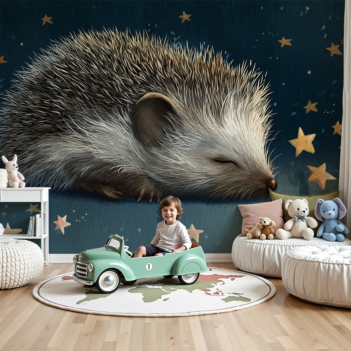 Papel de parede quarto bebê | Usnuli jež u zvijezdama
