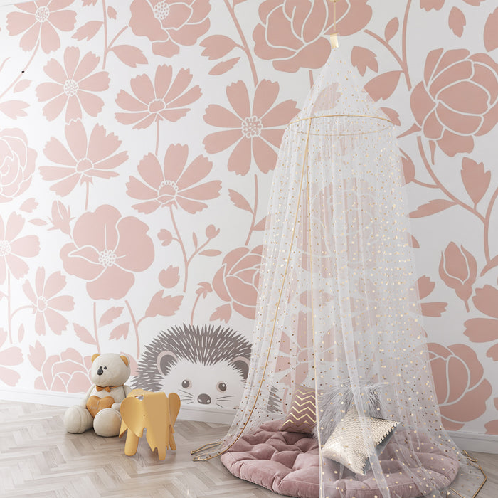 Barntapet | Söt igelkott omgiven av delikata blommor