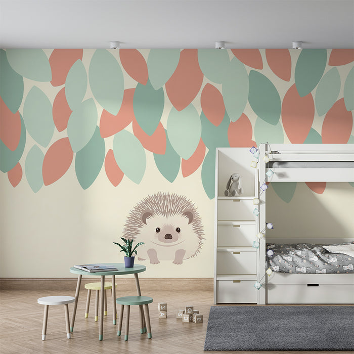 Barntapet | Söt igelkott under färgglada löv