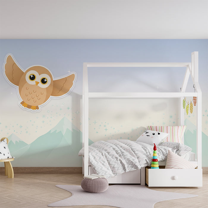 Paberi tapeet beebi tuba | Armas öökull lendab mägede kohal