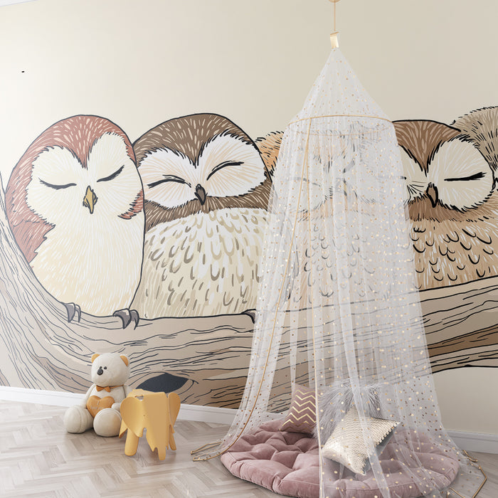Barntapet | Sovande ugglor på en varm gren