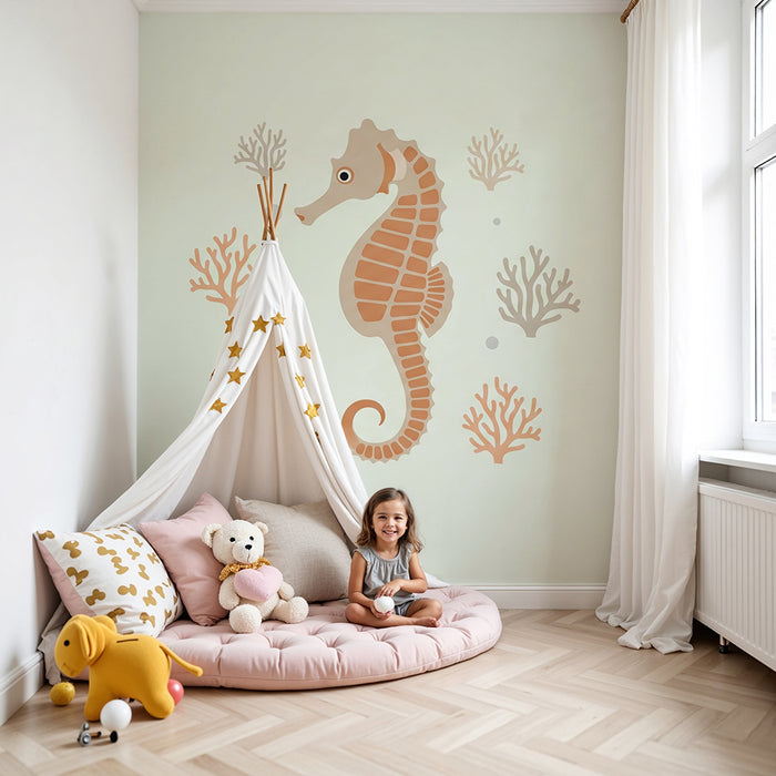 Barntapet | Sjöhästar och koraller i en lugnande havsmiljö