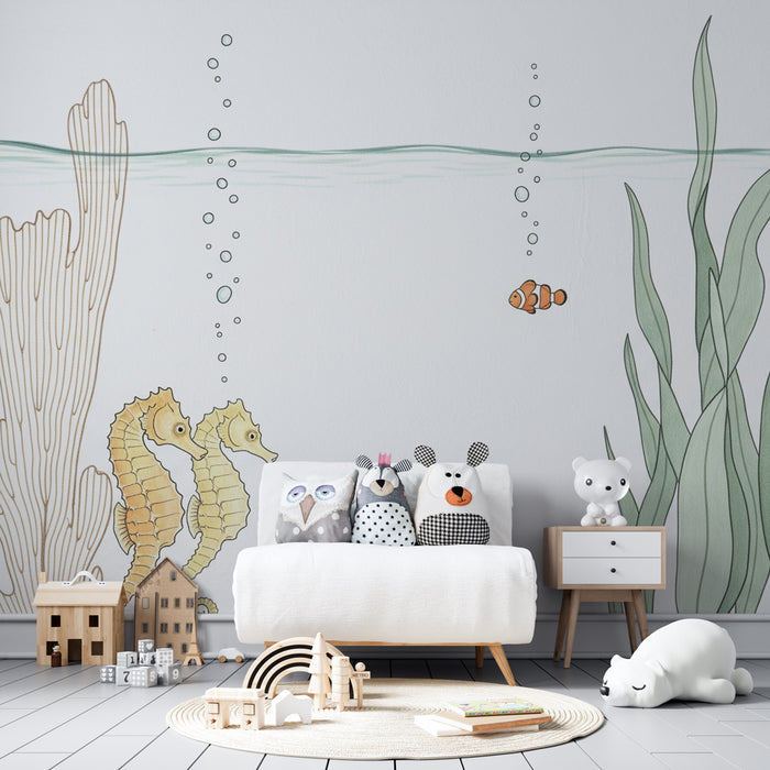 Papel de parede quarto bebê | Morski konjići i Nemo pod vodom