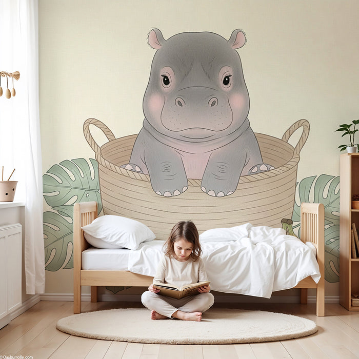 Papier de parede quarto bebê | Slonović simpatičan u košari