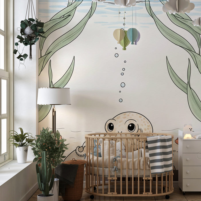 Papel de parede quarto bebê | Veseli mali podmorni hobotnica