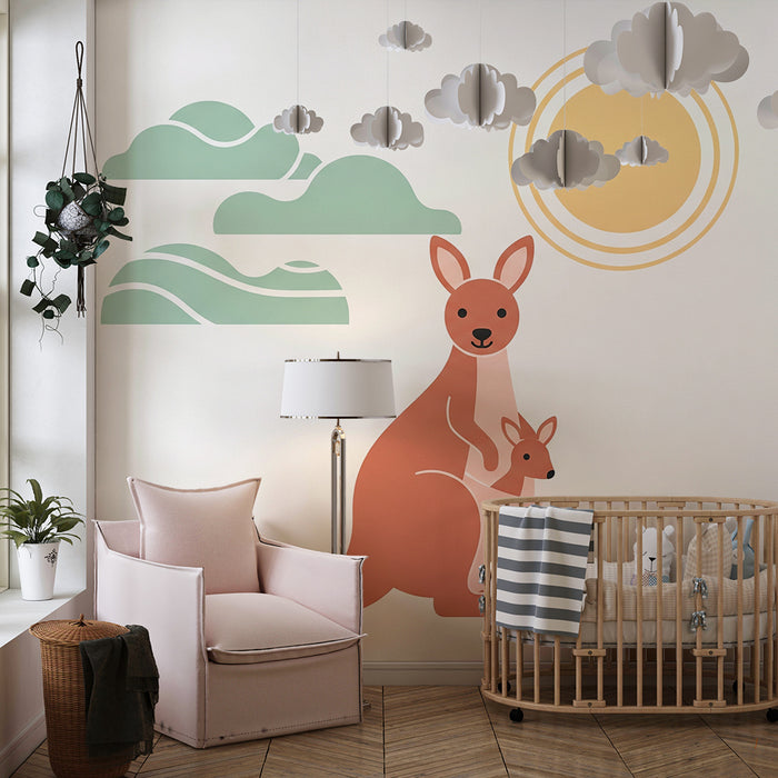 Barntapet | Söta känguruer under en strålande sol