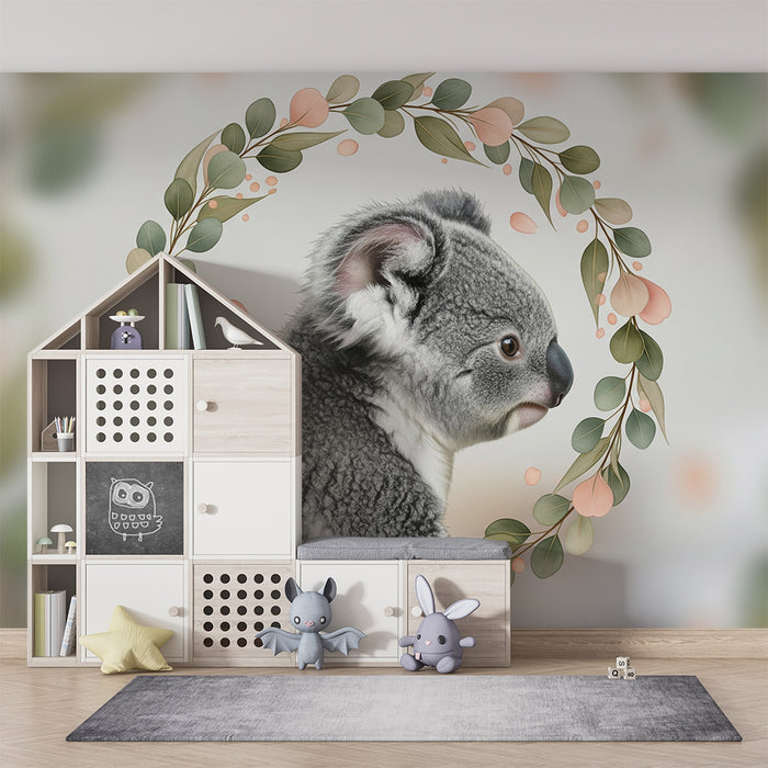 Oblazinje za otroško sobo | Ljubek koala v nežnem listju