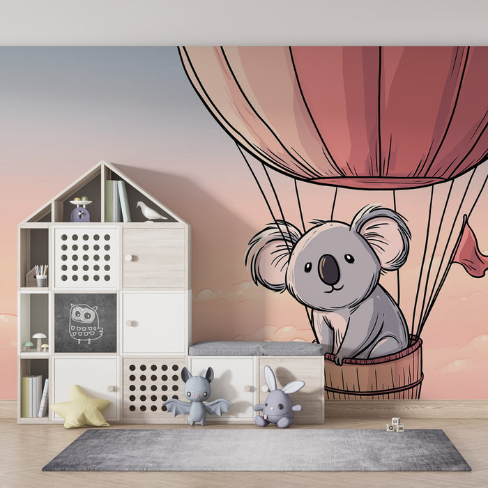 Tapety dla dzieci | Koala w balonie ciepła