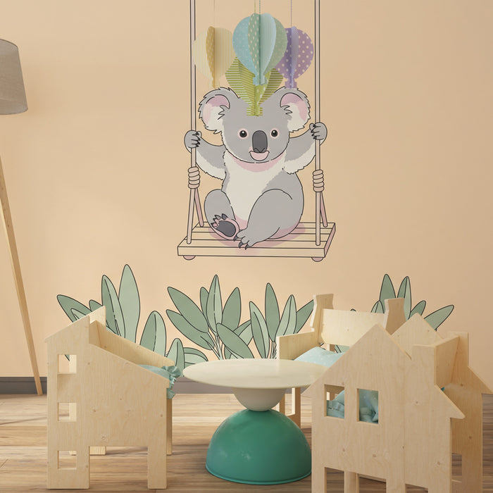 Tapet za bebe sobu | Sretni koala na ljuljački