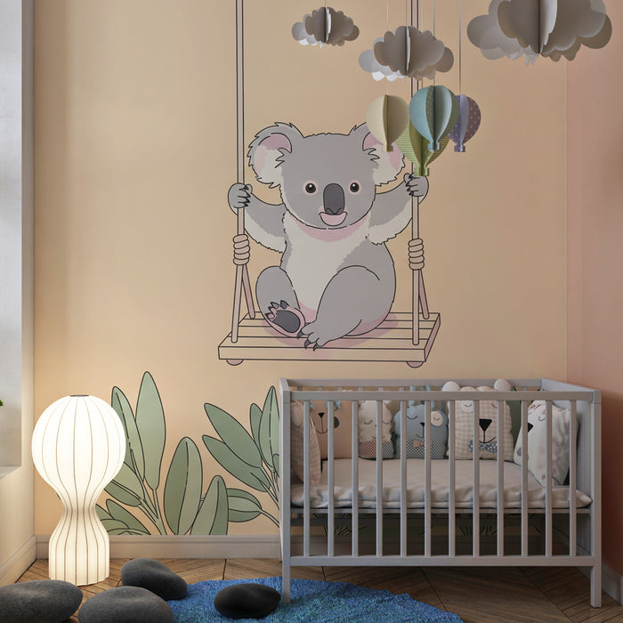 Tapet za bebe sobu | Sretni koala na ljuljački