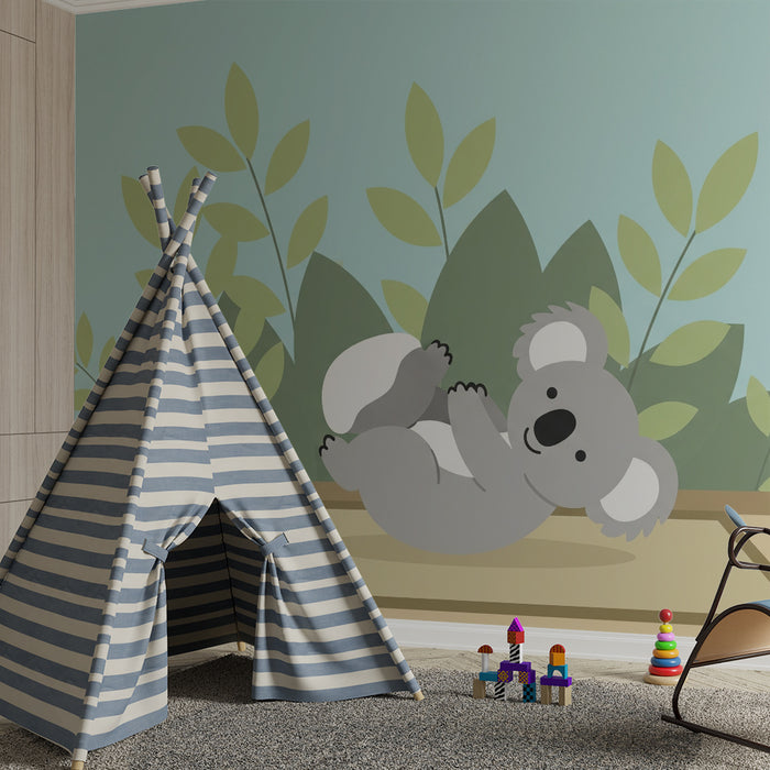 Nursery room wallpaper | Cute koala and soothing foliage
